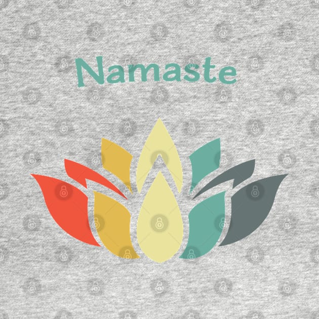 Namaste Multi-Color Lotus Blossom Retro Vintage by CoffeeandTeas